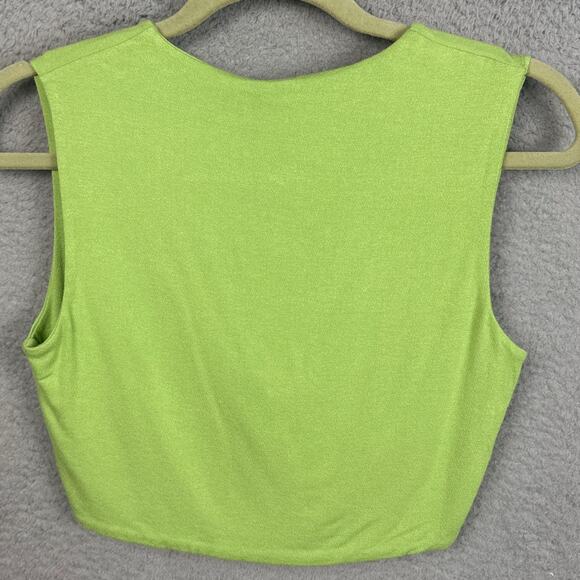 Naked Wardrobe Crop Top  Lime Green Knot Front Nordstrom Size XL NWT Edgy Style - Picture 3 of 8